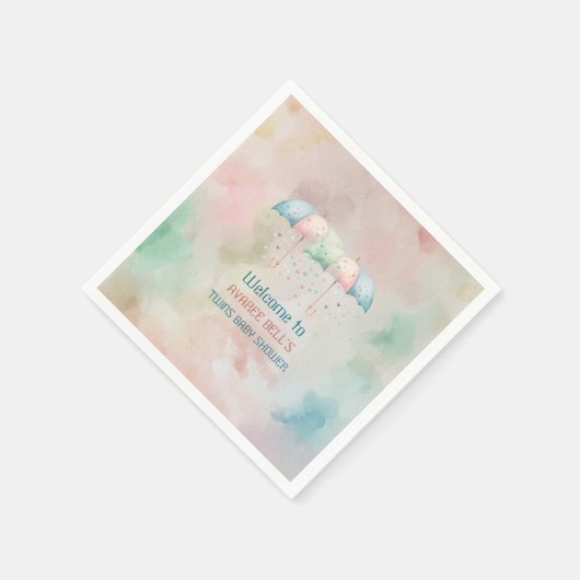 Tweeling Jongen en Meisje Douche Paraplu Servet (Hoek)