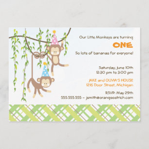 Tweeling-jongen en -meisje-eerste uitnodiging