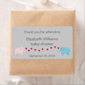 Tweeling Jongen en Meisje Olifanten Water Bottle F Etiket (Insitu)