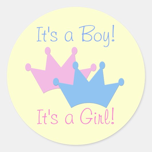 Tweeling Jongen en Meisje! Ronde Sticker (Voorkant)