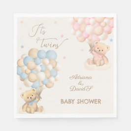 Tweeling Jongen en Meisje Roze Blauw Baby shower Servet