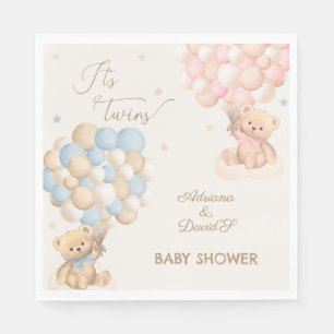 Tweeling Jongen en Meisje Roze Blauw Baby shower Servet