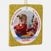 Tweeling Jongen Meisje 1e Kerstmis Groot-grootoude Keramisch Ornament (Rechts)