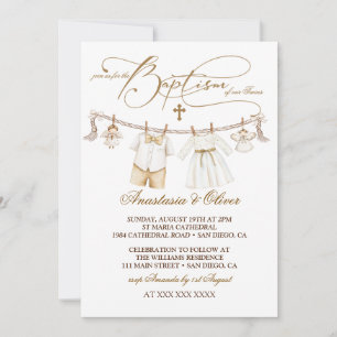 Tweeling Jongen & Meisje Doop Boho Kaart
