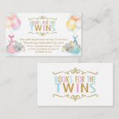 Tweeling Jongen Meisje Olifant Breng een Boek In p Informatiekaartje (Voorkant / Achterkant)