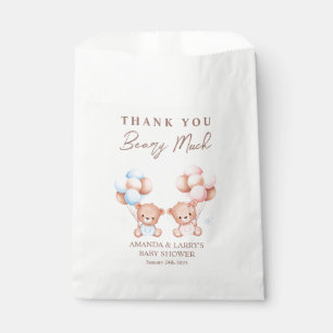Tweeling Jongen Meisje Teddybeer Baby Shower Bedankzakje