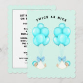 Tweeling Jongens Baby Shower Kaart (Voorkant / Achterkant)
