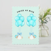 Tweeling Jongens Baby Shower Kaart (Staand voorkant)