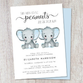 Tweeling Jongens Baby Shower Olifant Kaart