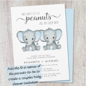 Tweeling Jongens Baby Shower Olifant Kaart