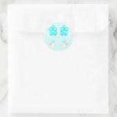 Tweeling Jongens Baby Shower Ronde Sticker (Tas)