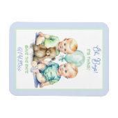 Tweeling Jongens Baby Shower Save the Date Magneet (Horizontaal)