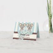 Tweeling Jongens Baby Shower / Verjaardag Bedankt  (Voorkant)