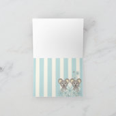 Tweeling Jongens Baby Shower / Verjaardag Dank Je Bedankkaart (Binnen)