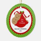Tweeling Jongens Baby's Eerste Kerstmis Ornament (Links)