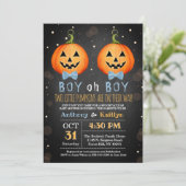 Tweeling Jongens Little Pumpkin Halloween Baby Sho Kaart (Staand voorkant)