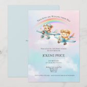 Tweeling Jongens, Op Weg Baby Shower (Voorkant / Achterkant)