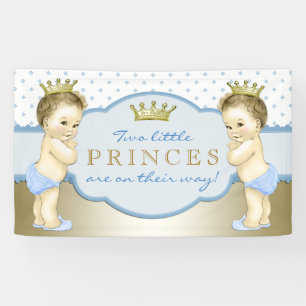 Tweeling Jongens Prins Baby Shower Spandoek