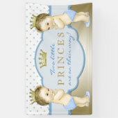 Tweeling Jongens Prins Baby Shower Spandoek (Verticaal)