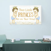 Tweeling Jongens Prins Baby Shower Spandoek (Beurs)