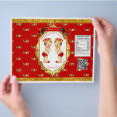 Tweeling jongens rode gouden chipzak verpakking flyer (Hand)