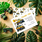 Tweeling Jongens Safari Jungle Monster Truck Verja Bedankkaart