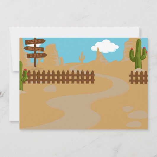 Tweeling jongens verjaardagsuitnodiging Wild West Kaart (Achterkant)