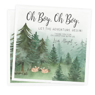 Tweeling Jongensherten Bos Baby Shower Servet