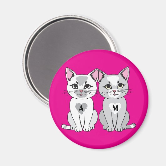 Tweeling kat magneet (Voorkant / Achterkant)