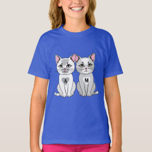 Tweeling kat t-shirt