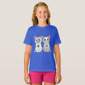 Tweeling kat t-shirt (Voorkant volledig)