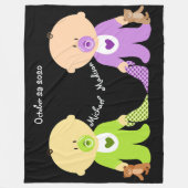 Tweeling Keepsake fleece deken met beide namen (Voorkant)