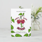 Tweeling kersen meisjes kaart (Staand voorkant)