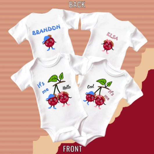 Tweeling kersen romper