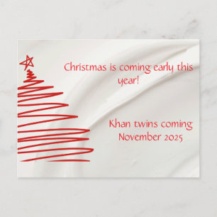 Tweeling Kerst Thema Zwangerschapsaankondiging Briefkaart