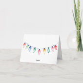 Tweeling Kerstverlichting Baby Shower Bedankkaart (Achterkant)