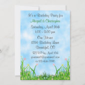 Tweeling Kittens en bloemen 1e verjaardag Kaart (Achterkant)