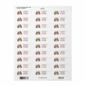 Tweeling Kittens Prettig Kerstmis Bord Retouradres Etiket (Full Sheet)