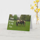 **TWEELING, KLAAR OM TE VIEREN** OP JE VERJAARDAG KAART (Gele Bloem)