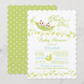 Tweeling Kleine Erwten Jongens Baby shower Uitnodi Kaart (Voorkant / Achterkant)