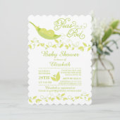 Tweeling Kleine Erwten Neutrale Baby shower Uitnod Kaart (Staand voorkant)