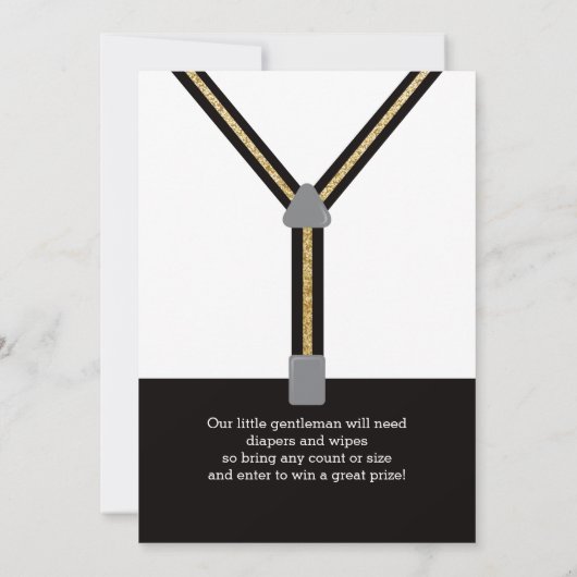 Tweeling Kleine Mannen Baby shower Uitnodigen, Fau Kaart (Achterkant)