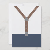 Tweeling Kleine Mannen Doopuitnodiging, Blauw, Bru Kaart (Achterkant)