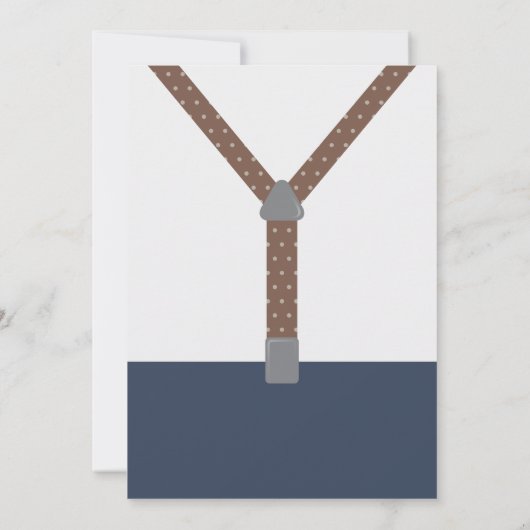 Tweeling Kleine Mannen Doopuitnodiging, Blauw, Bru Kaart (Achterkant)