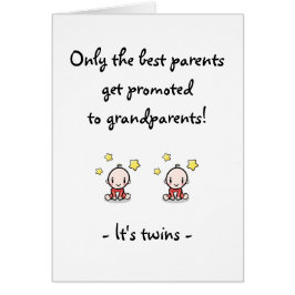 Tweeling kleinkinderen, grootouder Gefeliciteerd,