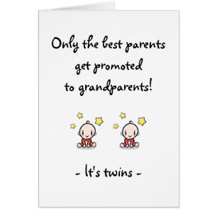 Tweeling kleinkinderen, grootouder Gefeliciteerd,