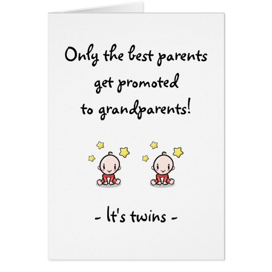 Tweeling kleinkinderen, grootouder Gefeliciteerd, (Voorkant)