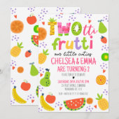 Tweeling Kleurrijke Fruit Two-tii Frutti 2e Verjaa Kaart (Voorkant / Achterkant)