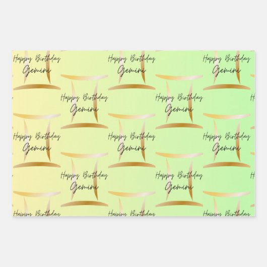 Tweeling Kleurstrologie Verjaardag Inpakpapier Vel (Voorkant 3)