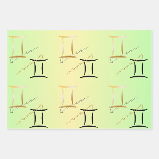 Tweeling Kleurstrologie Verjaardag Inpakpapier Vel (Voorkant 2)